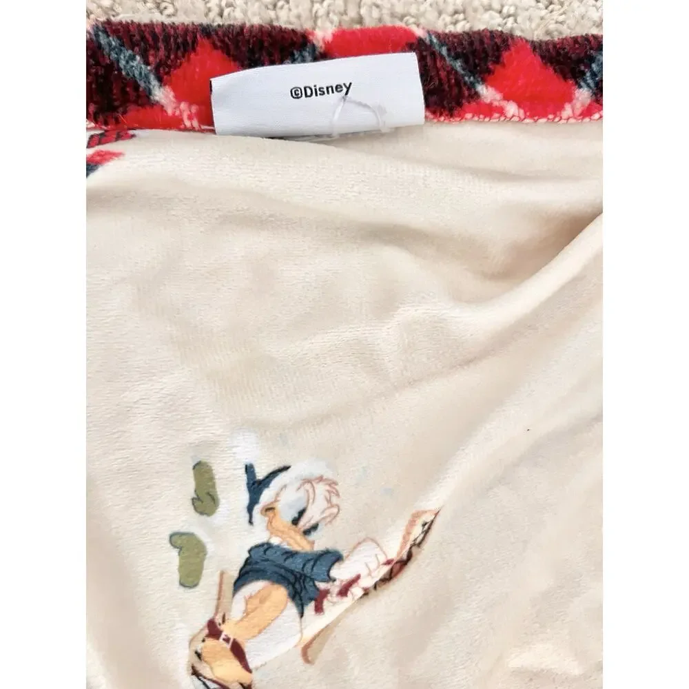 2021 Disney Parks Mickey Mouse Christmas Holiday Fleece Reversible Blanket Throw